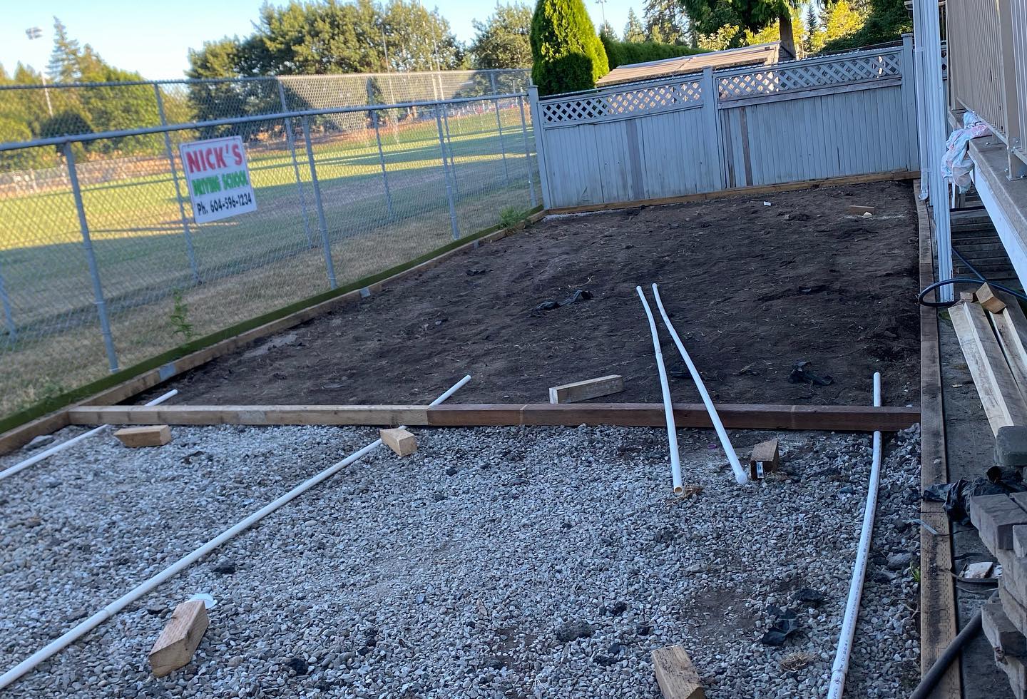 Poured concrete patio slab completed by JDSL Services in Port Coquitlam, BC